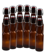 16-20oz Amber Growler with Flip Top Airtight Silicone Seal