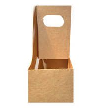 Load image into Gallery viewer, 2 Cup Carrier - Eco Friendly Heavy Duty Kraft Corrugate Paperboard Carrier

