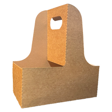 Load image into Gallery viewer, 2 Cup Carrier - Eco Friendly Heavy Duty Kraft Corrugate Paperboard Carrier
