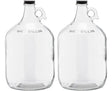 1 Gallon (128 oz) Clear Glass Jug With 38mm Black Polyseal Lid & Cap | Pack of Two ICE N COLD®