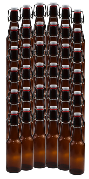 16-20oz Amber Growler with Flip Top Airtight Silicone Seal