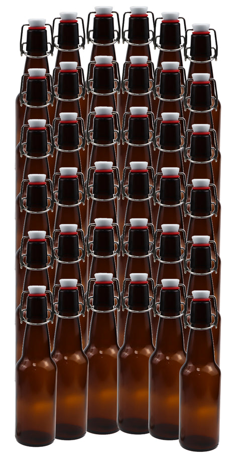 16-20oz Amber Growler with Flip Top Airtight Silicone Seal
