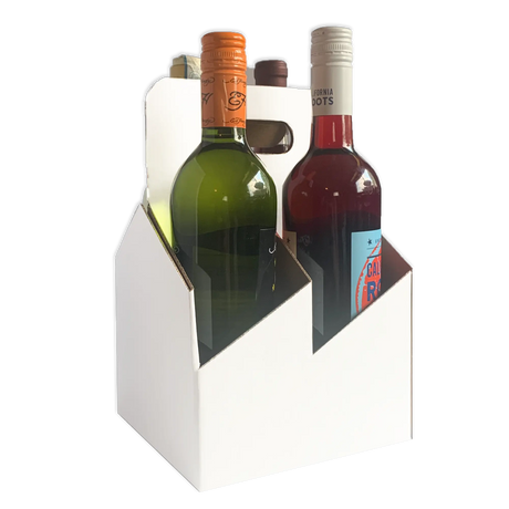  C-Store Packaging | 4-Pack Wine/Liquor Cardboard Bottle Carrier