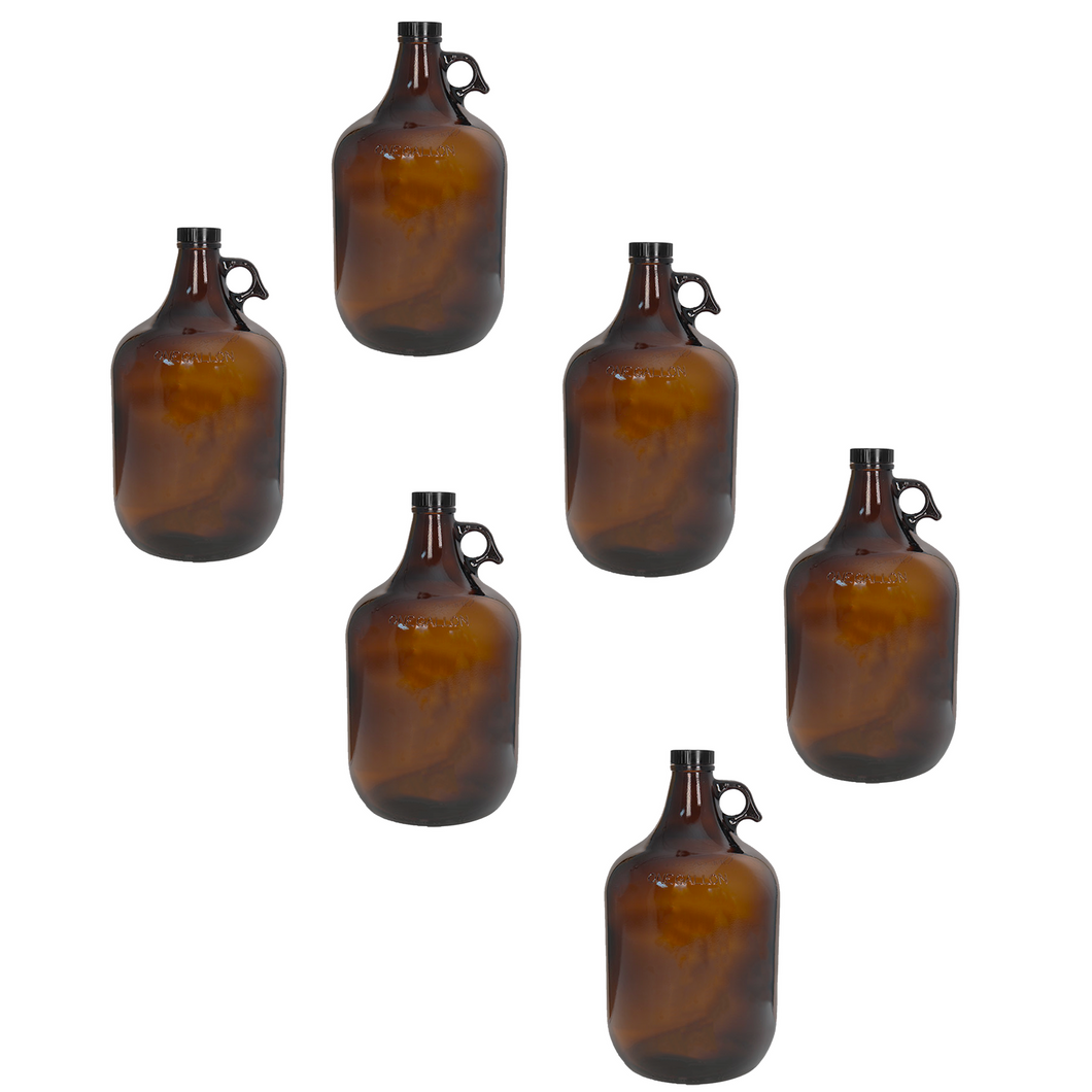 C-Store - 1 Gallon  Amber Glass Growler, glass jug