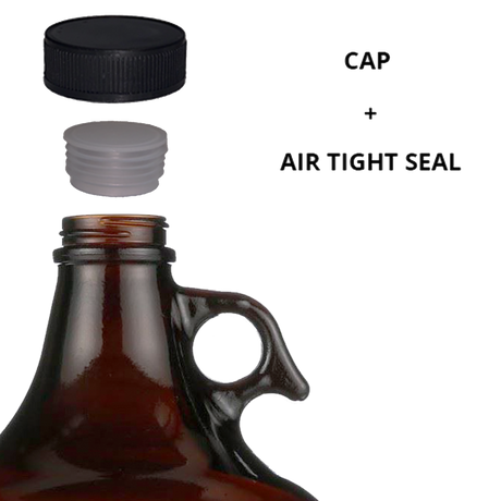 C-Store - 1 Gallon  Amber Glass Growler, glass jug
