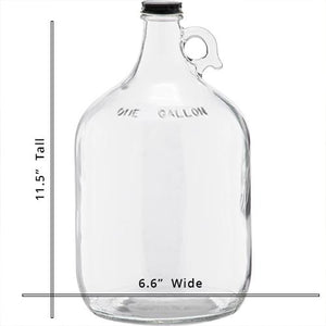 C-Store - 1 Gall Clear Glass Growler, glass jug