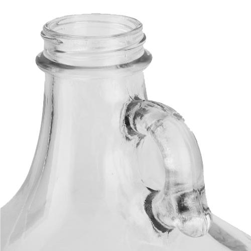 1 Gallon (128oz) Glass Fermenting Jug with Handle, Black Polyseal Lid & Cap - Finger handle
