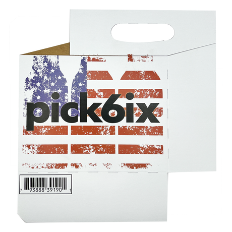 Jay's Import & Export | American Flag Pick 6 Cardboard Bottle Carrier