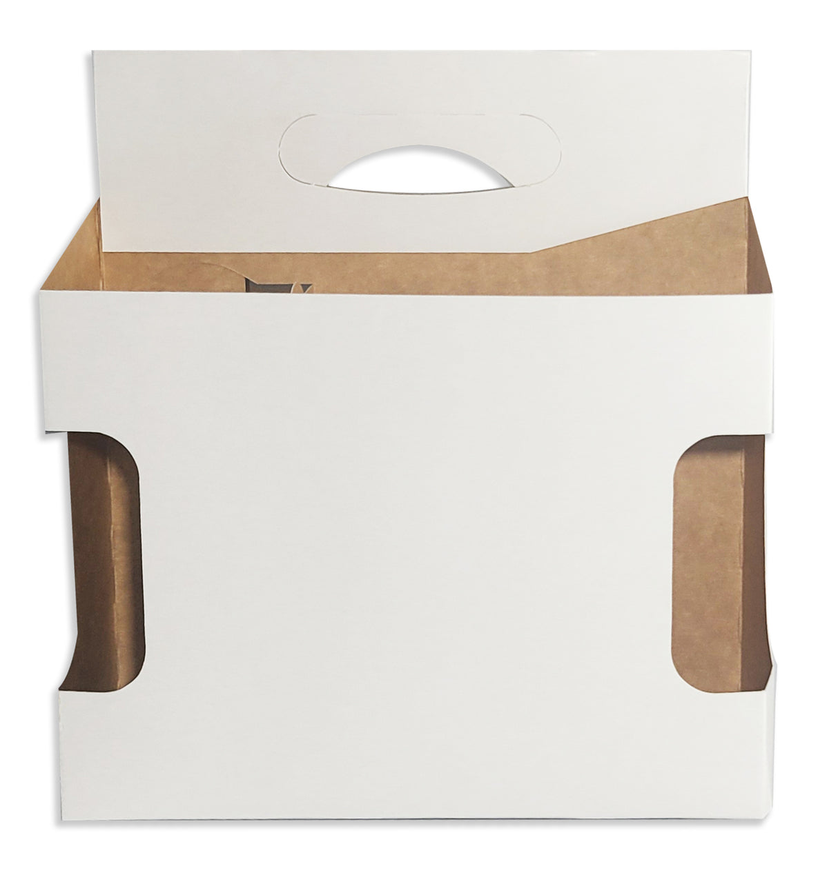 Cardboard Carrier | White - Window Cutout - Cardboard 12oz Bottle Carrier | 6 Pack