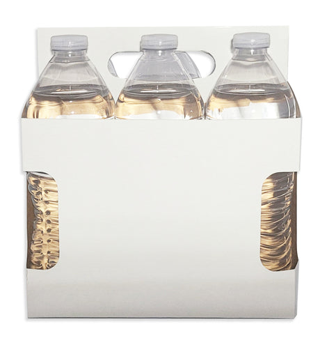 Cardboard Carrier | White - Window Cutout - Cardboard 12oz Bottle Carrier | 6 Pack